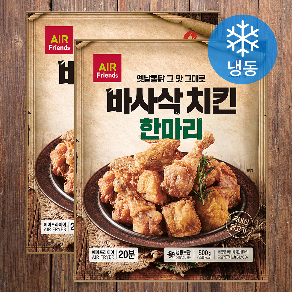 마니커에프앤지 바사삭치킨 한마리 12조각 (냉동), 500g, 2개