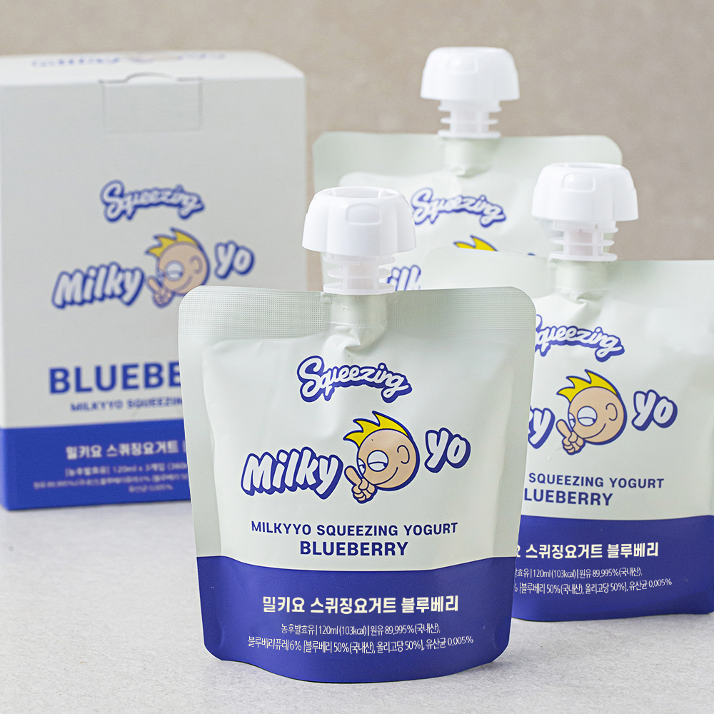 밀키요 스퀴징 요거트 블루베리, 120ml, 3개입, 1개