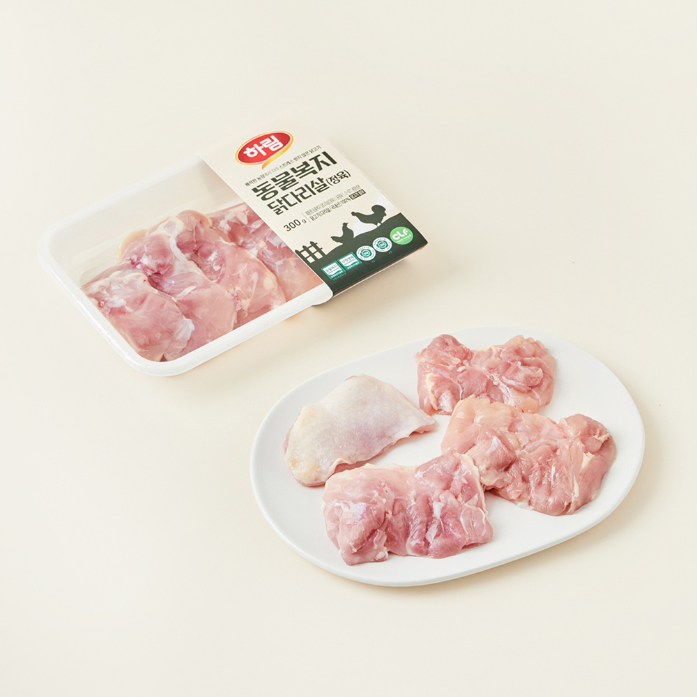 하림 동물복지 깨끗한농장 인증 닭다리살 (냉장), 300g, 1개