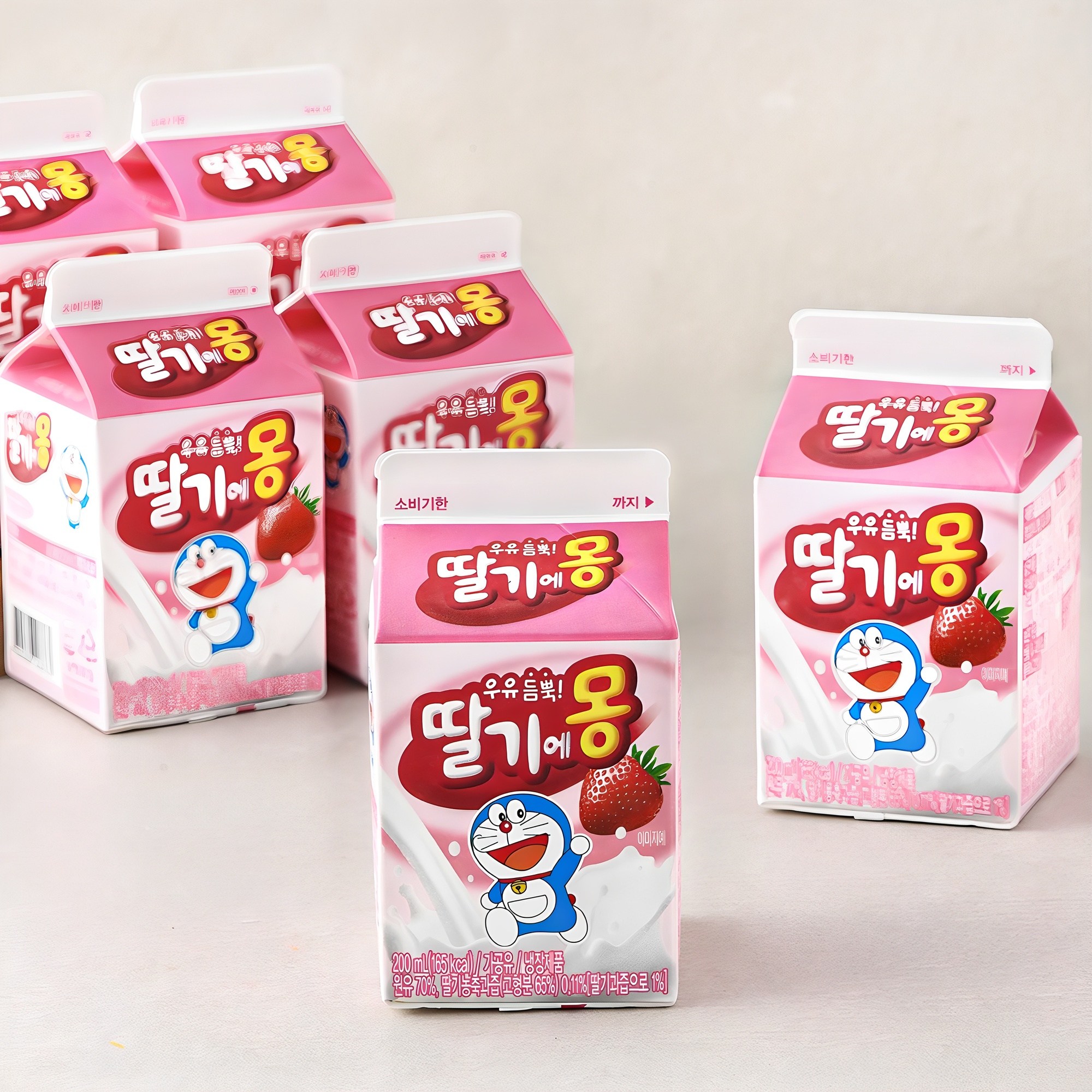 남양유업 우유 듬뿍 딸기에몽, 200ml, 6개