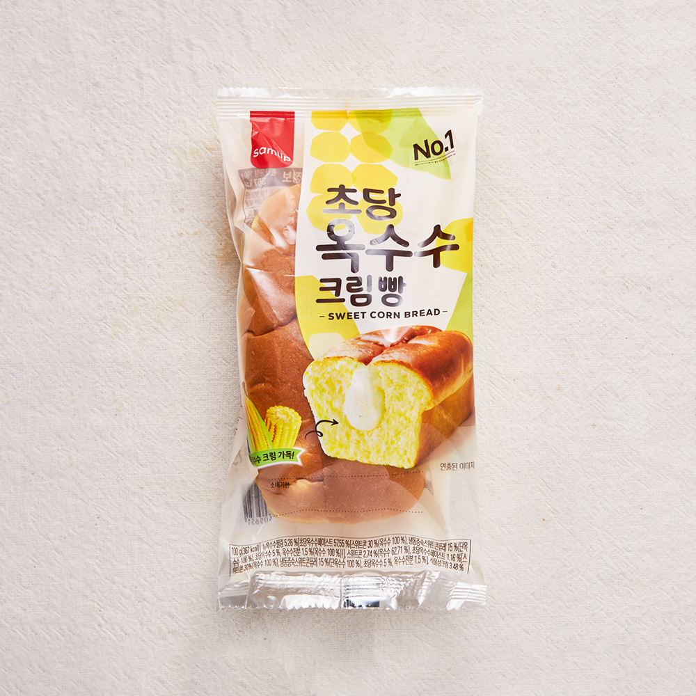 삼립 초당옥수수 크림빵, 100g, 1개입, 1개