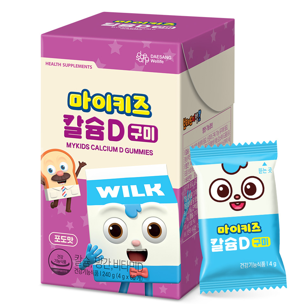 대상웰라이프 마이키즈 칼슘D 구미 60p, 240g, 1개